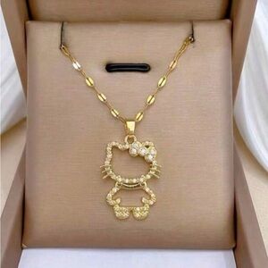 Gold Hello Kitty Pendant Necklace